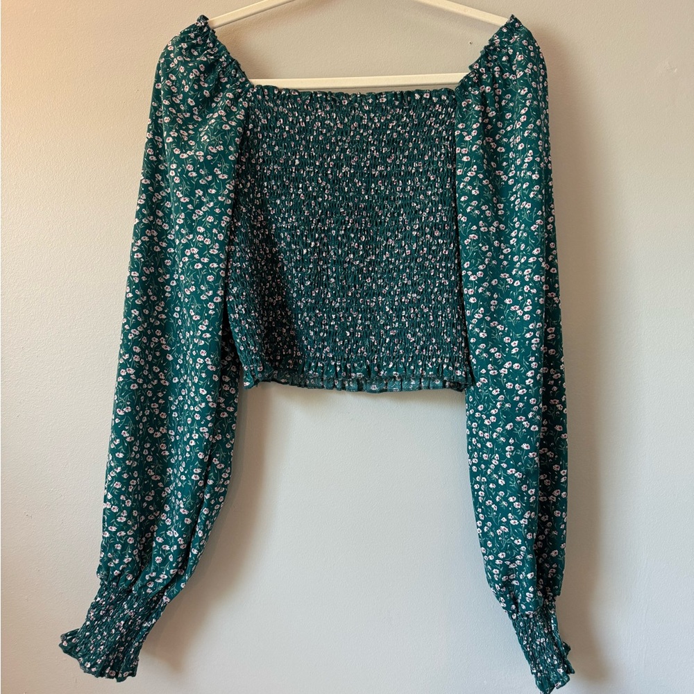 Emerald Floral Top